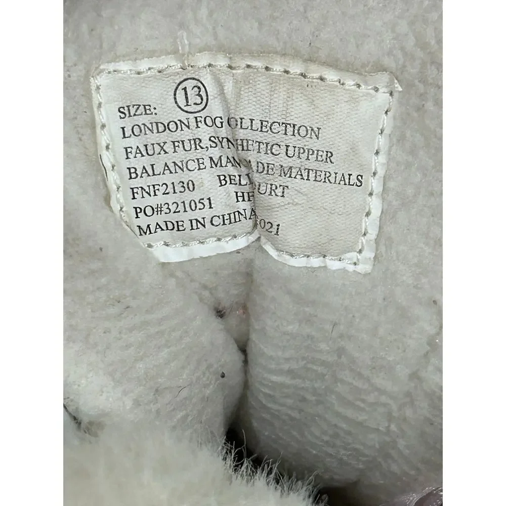 London Fog Pink Insulated Waterproof Duck Winter Boots Girl 13 Faux Fur Snow Ski